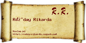 Ráday Rikarda névjegykártya